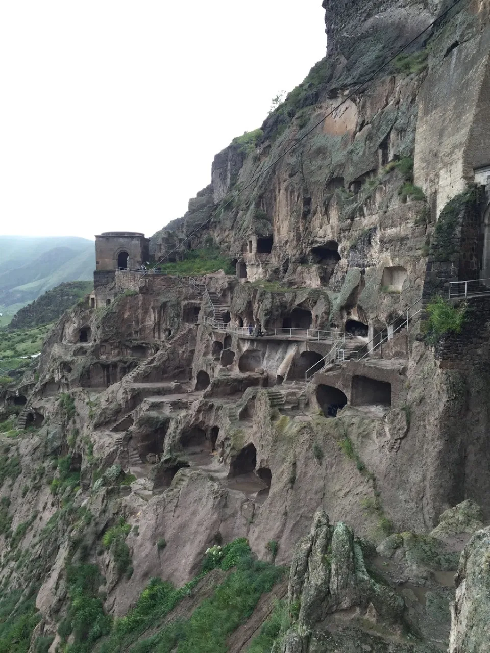 The Vardzia cave monastery cut into a cliff in southern Georgia